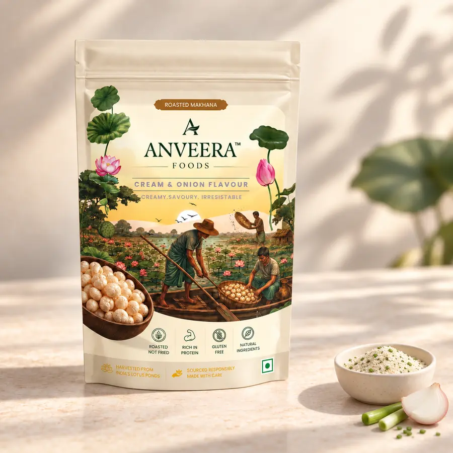Home — Anveera Foods Anveera Cream and Onion roasted makhana, 50 g pouch