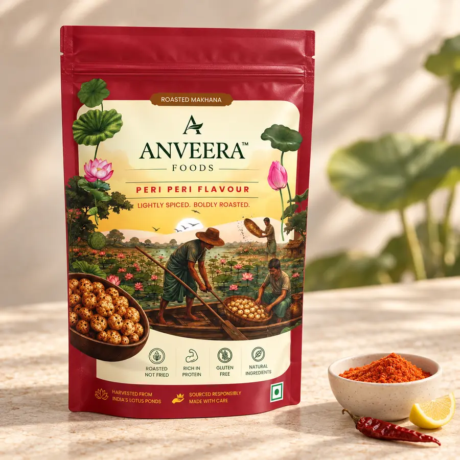 Home — Anveera Foods Anveera Peri-Peri roasted makhana, 50 g pouch